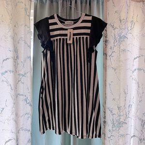 Impressions brand B&W striped short dress size L